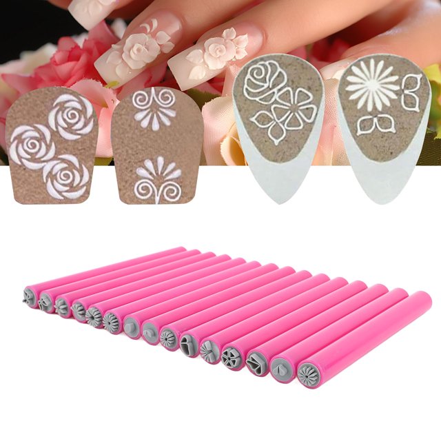 Pen de Estampilla de Arte de Unas, Elegante 15 PCS Multi -Funcional U UK Stamp Pen Silicone para el Hogar