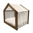 thumbnail image 2 of Ivory Pet House, Victorian Curved Renaissance Style Leaves Branches Classic Petals Illustration, Outdoor & Indoor Portable Dog Kennel with Pillow and Cover, 5 Sizes, Cream, by Ambesonne, 2 of 5