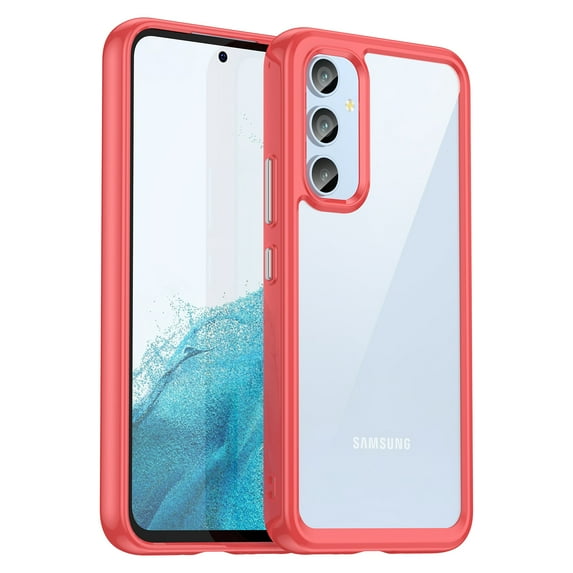 Dteck for Samsung Galaxy A54 5G Case, Shockproof Advanced Soft TPU Bumper Hard Clear PC Back Slim Fit Anti-Scratch Lightweight Protective Cover, Red