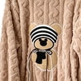 thumbnail image 4 of Lounge Sets for Women Winter Warm Plush Pajama Set Cute Bear Print Long Sleeve Top and Cozy Pants Soft Comfortable Sleepwear Brown, 4 of 5