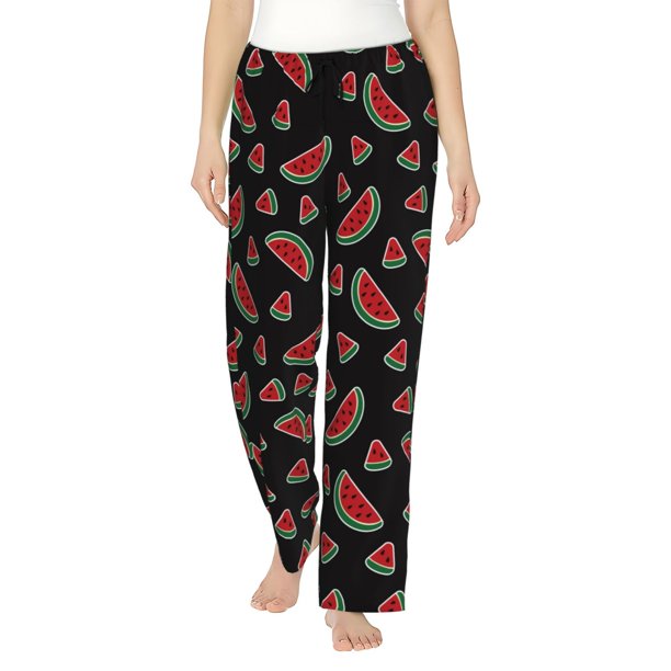 Balery Watermelon Pantalones de pijama para mujer, pijamas ultraligeros, pantalones de estar por casa-Medium