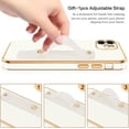 thumbnail image 4 of iPhone 12 Case, iPhone 12 Phone Case, Slim Fit Soft TPU with Adjustable Wristband Kickstand Scratch Resistant Shockproof Protective Cover for Apple iPhone 12 6.1 Inch 2020, White Golden, 4 of 18