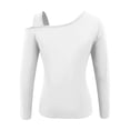 thumbnail image 5 of qucoqpe Womens Slim Fitting Velvet Tops Trendy Asymmetrical Neck Cut Out Long Sleeve Shirts Fall Winter Base Layer Blouse, 5 of 6