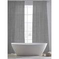 thumbnail image 6 of Vintage Dark Gray Semi Sheer Window Curtains 84 Inches Long, Farmhouse Retro Solid Color Linen Texture Rod Pocket Voile Silky Chiffon Curtain Light Filtering Drapes for Living Room, 52"x84", 2 Panels, 6 of 9