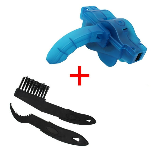 3 Piece Cycling Bicycle Chain Cleaner Easy Clean Bike Parts Cleaning Brush WasherTool Waterless Set Kit