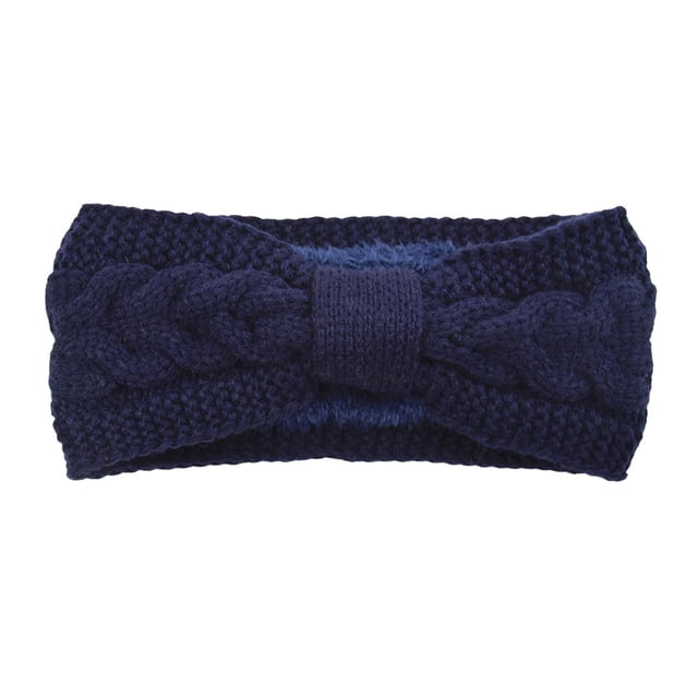 Sonducket Diademas de ganchillo invierno elástico de punto de punto ancho cálido grueso Universal calentador de orejas diadema regalos para mujeres Accesorio para el cabello Armada Sonducket AP009571-15B