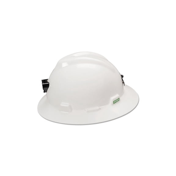 MSA Specialty V-Gard® Protective Caps and Hats, Fas-Trac III, w/Lamp Bracket & Cord Holder, WH