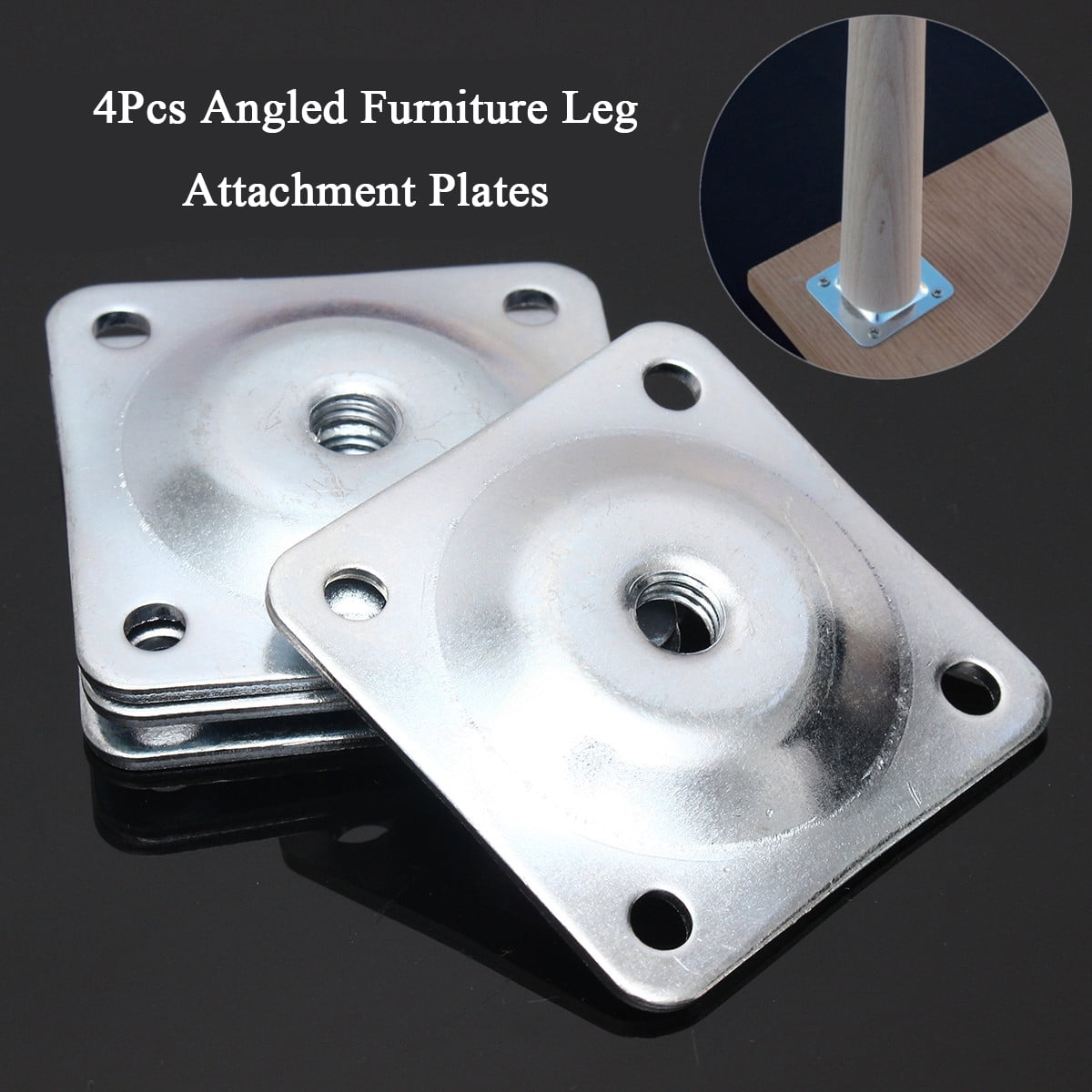 Furniture Leg Attachment Plates T-Plate Sofa Legs with for Leg Mounting Plates
