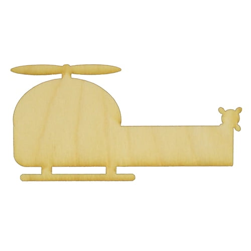 Package of 1, Jumbo 18" X 9" 1/4" Baltic Birch Plywood Helicopter Wood Cutout For Art & Craft Project, Made in USA