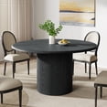 thumbnail image 5 of Finmind 47" Round Dining Table for 4, Farmhouse Kitchen Table with Metal Base, Modern Small Dinner Table for Dining Room, Kitchen, Chairs Not Included, Black, 5 of 7