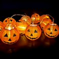 thumbnail image 5 of Guirnalda de luces de calabaza de Halloween, 10 luces LED de hadas, luces de linterna luminiscentes 3D para decoraciones de fiesta de Halloween, 3,5 metros, 10 luces solares brillar  Electrónica, 5 of 5