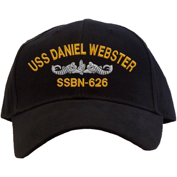 Spiffy Custom Gifts USS Daniel Webster SSBN-626 Embroidered Baseball Cap Black Adjustable Back Strap