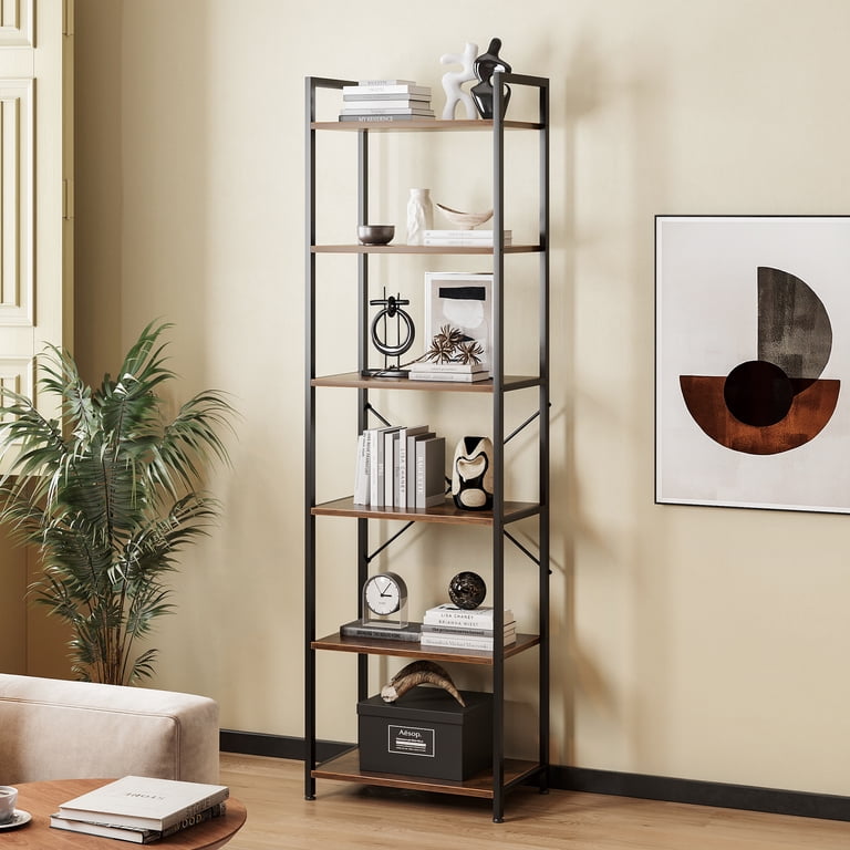 Casacomoda 6-Tier Bookcase Set of 2, Rust Brown Industrial photo 8