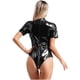 thumbnail image 4 of Lencería para mujer, mono de látex de cuero PU, entrepierna con cremallera, mono brillante, traje, ropa de baile en barra, ropa para discoteca Rave, 4 of 5