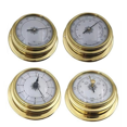 thumbnail image 1 of 4 Pcs Boat Barometer Clock Thermometer Hygrometer Weather Station Set Wall Mounting Type Brass for Case for Shell Light, 1 of 6