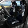 thumbnail image 3 of Pzuqiu Cool Wolf Seat Covers Full Set Breathable Front and Rear Split Bench for Cars Anti-Slip Back Fabric All-Season Protection Automotive Seat Covers Fit for Most Cars, 3 of 7