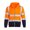 Orange, variant on Men Hoodie Coat Reflective Strip Safe Warning Color Matching Drawstring Loose Zipper Closure Long Sleeve Warm Soft Sanitation Overalls Cold-Proof Outdoor Work Safety Jacket