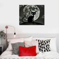thumbnail image 5 of Orinice Black Cat Moon Gothic Art Fine Art Aesthetic Poster & Print Wall Painting for Home Decor 20x16in, 5 of 6
