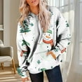 thumbnail image 3 of Women's Christmas Hoodies Oversized Sweatshirts Pullover Fashion Christmas Graphic Printed Sweaters Loose Long Sleeves Xmas Holiday Clothing Tops with Pocket, 3 of 7