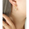 thumbnail image 3 of Asymmetrical zircon inlaid earrings, stone geometric star square earrings, beautiful earrings, 3 of 4