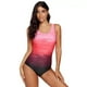 thumbnail image 5 of Traje de baño de una pieza con espalda cruzada y degradado para mujer, 5 of 5
