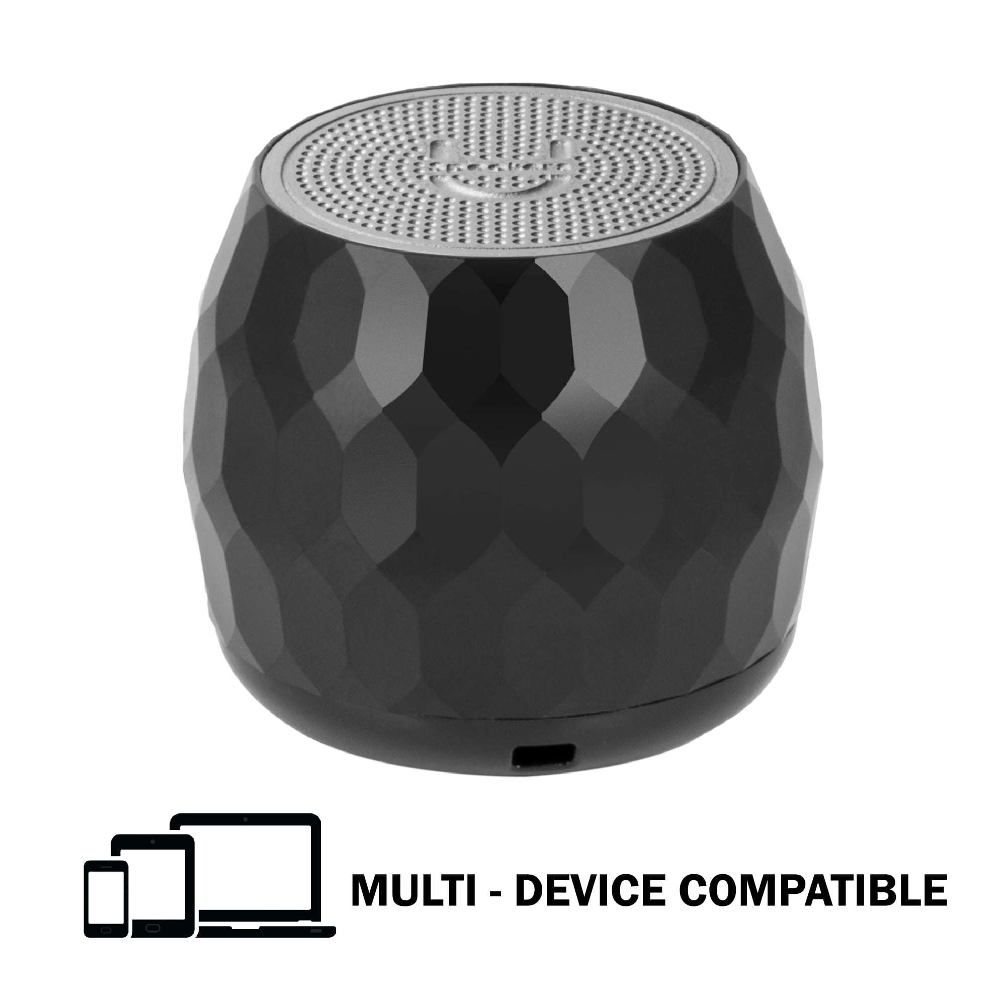 Fashionit U Speakers Micro Bluetooth Computer Speaker 2-Pack Bundle with Matching Speaker, Built-In Mic & Selfie Remote Control, for Workspace, Desktop, Laptop, Mobile, Tablet, PC - Glam Black