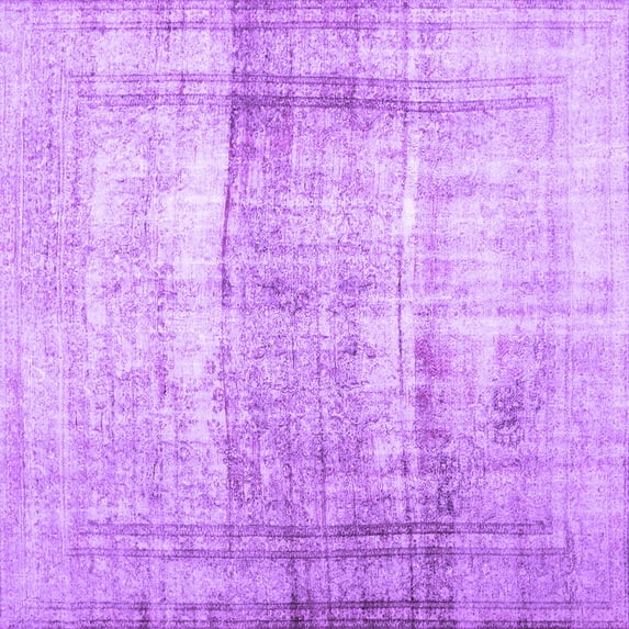 Ahgly Company Indoor Square Abstract Purple Contemporary Area Rugs, 5' Square