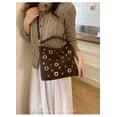 thumbnail image 4 of SPEKSEE Suede Hobo Bag for Women Studded Grommet Crossbody Tote Vintage Slouchy Shoulder Handbag Stylish Fall Purse, 4 of 6