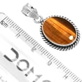 thumbnail image 2 of 925 Sterling Silver Women Jewelry Natural Tiger Eye Pendant, 2 of 4