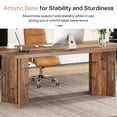 thumbnail image 6 of 63 Inch Farmhouse Executive Desk Vintage Computer Desk Large Wood Writing Desk Conference Table Workstation For Home Office Study (Distressed Brown), 6 of 7