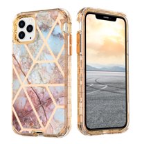 Casetego for iPhone 11 Pro Max Case,Shiny Bling Marble Full Body Protective Support Wireless Charing Bumper Rugged Anti-Scratch Hybrid Rubber Case Cover,Gold