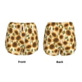 thumbnail image 3 of Fuzoiu Autumn Sunflowers Print Women's Athletic Shorts, Double-Layer Running Shorts with Pocket,Women's Workout Shorts for Yoga, Gym, and Workouts-Medium, 3 of 7