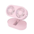 thumbnail image 1 of Miniventilador USB portátil con dos aspas para escritorio, diseño plegable de 2 cabezales, ideal para estudiantes y oficinas, color rosa, 1 of 5