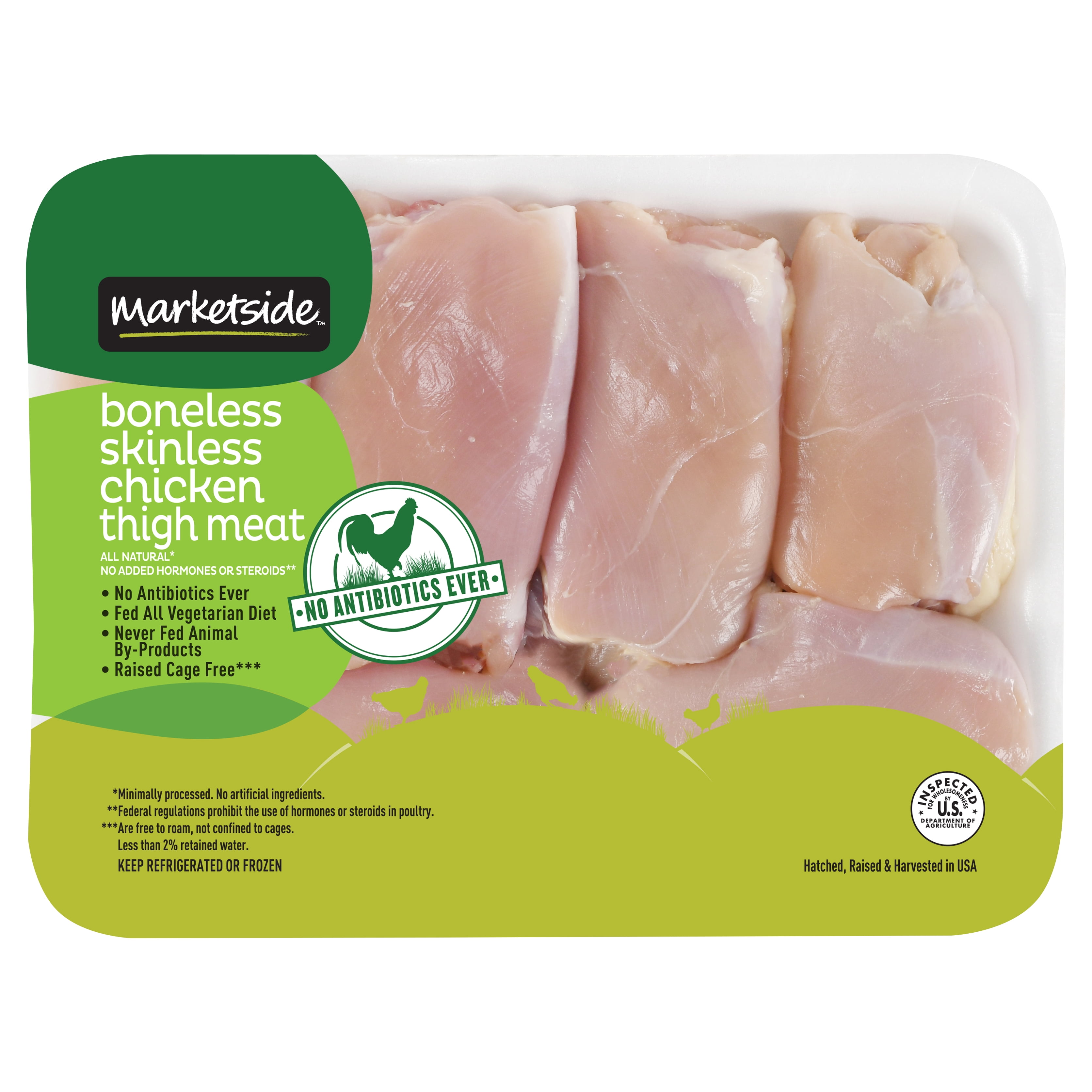 Marketside AntibioticFree Boneless Skinless Chicken Thigh Meat, 1.31.