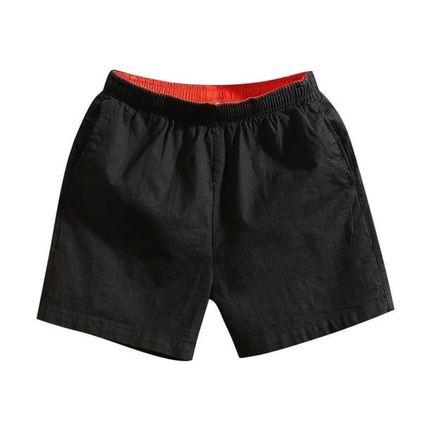 Pantalones Cortos para Hombre Cintura Elástica con Bolsillos, Ejercicio Suelto de Color Sólido para la Playa, Al Aire Libre Y el Uso Diario