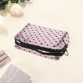 thumbnail image 3 of 1 Pc Mesh Flocking Heart Pattern Makeup Bag for Travel Pink Mesh Fabric, 3 of 6