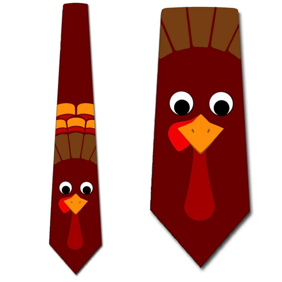 Turkey Ties Fun Mens Thanksgiving Holiday Necktie by Three Rooker