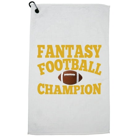 Fantasy Football League FFL Champion Graphic Golf Towel with Carabiner