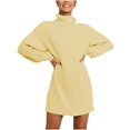 thumbnail image 1 of Puntoco suéter moda mujer sólido manga larga suéter vestido cuello alto suéter vestido jersey liquidación de Navidad Puntoco Puntoco-1113, 1 of 8
