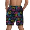 thumbnail image 3 of Qekee Graffiti Art print Mens Swim Quick Dry Stretch Swim Shorts Lining Bathing Suits Swimwear Beach Shorts with Pockets, 3 of 9