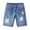 CL15 BU2, variant on Yuncity Boys Shorts Solid Color High Waist Elastic Button Ripped Jeans Lightweight Summer Casual Fashion Outdoor Daily Wear Kids Shorts Size 4-5 Years Blue