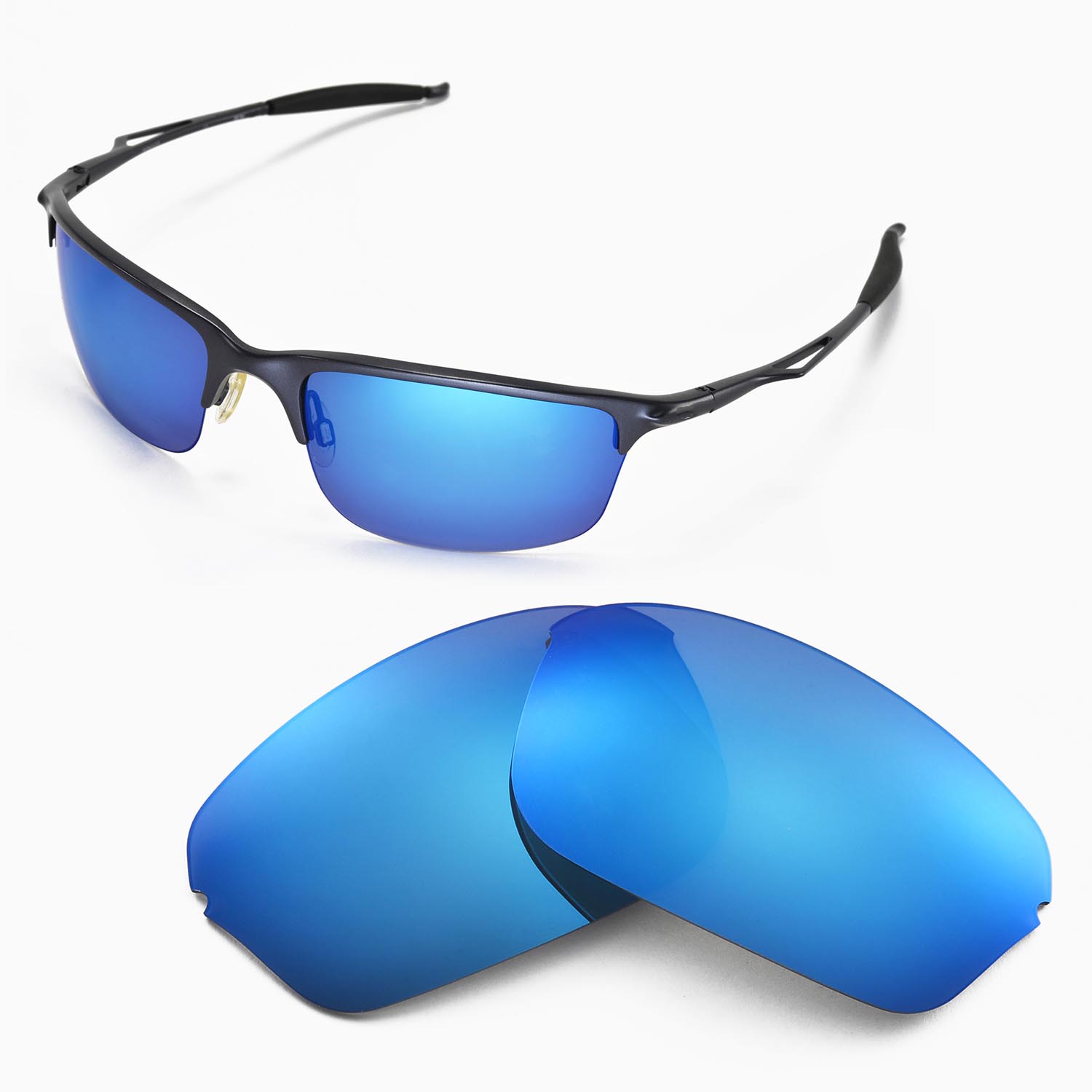 Walleva Ice Blue Polarized Replacement Lenses for Oakley Half Wire 2.0 Sunglasses - image 1 of 6