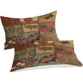 thumbnail image 2 of LAICAIW Rustic Lodge Quilt Set 3-Piece, Country Cabin Lightweight Reversible Moose Bear Bedspread, Brown, 2 of 7