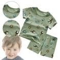 thumbnail image 7 of Little Child Short Sleeve Shirts Tops Shorts Suit 2pcs Set Summer Short Sleeve Indoor Suit Cartoon Car Pattern Suit H 6 Years-7 Years, 7 of 7