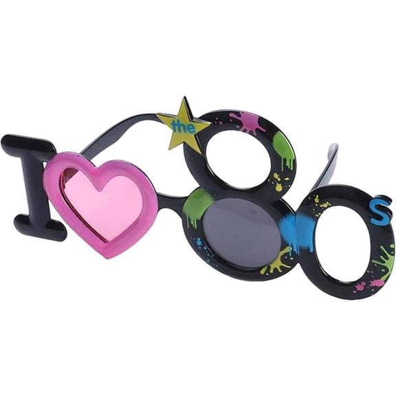 80's Party Glasses Funny Halloween Glasses I Love 80s Party Eyeglasses Adult Party Favors Retro Sunglasses Photo Props Costume Accessories