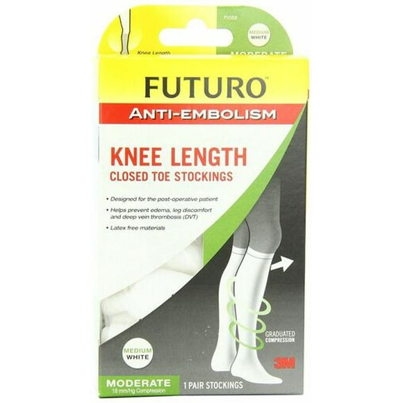 Futuro Bas Anti-Embolisme Longueur Genou Bout Fermé Blanc