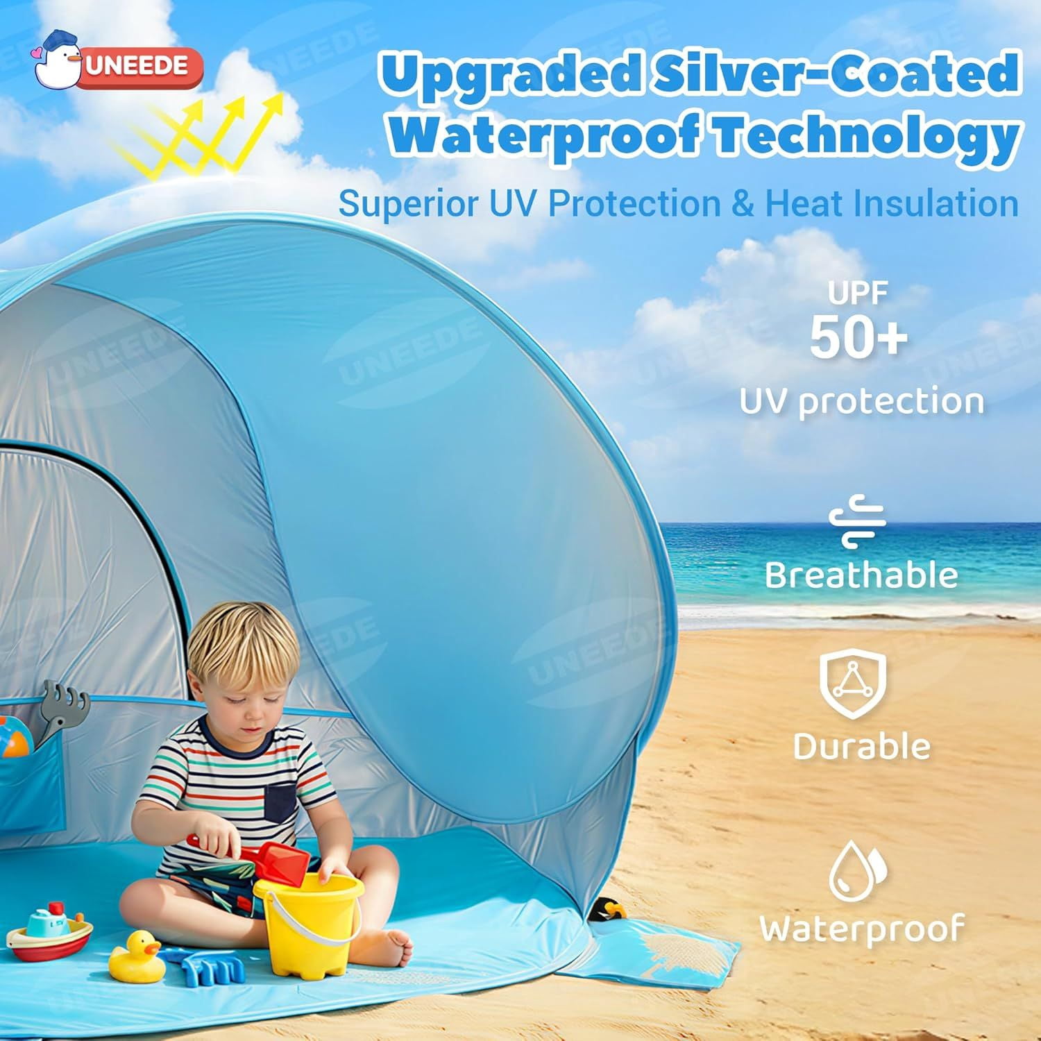 Baby Beach Tent Pop Up Baby Tent with UV Protection, Portable Infant Shade Canopy, Must-Have Beach Baby Essentials