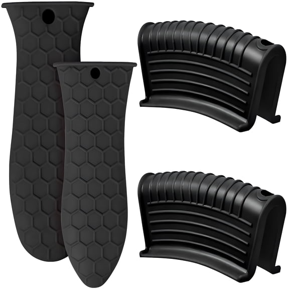 ACDANC Silicone Hot Handle Holder,4 Pack Assist Pan Handle Sleeve Pot Holders Non Slip Rubber Pot Holders Cast Iron Skillets Handles Grip Covers for Cast Iron Skillets Frying Pans Griddles Cookware