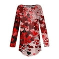 thumbnail image 4 of Resicozy Valentines Shirts for Women Long Sleeve Shirts Trendy 2026 Cute Love Heart Print Crewneck Tops Plus Size Casual Blouses Wine XL, 4 of 5