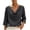#076-Dark Gray, variant on 3/4 Sleeve Tops for Women Regular Fit Solid Color Cowl Neck Cotton Linen Casual Blouses for Office Work, Spring Travel